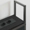 vidaXL Storage Headboard with Charging Station Black oak 200 cm
