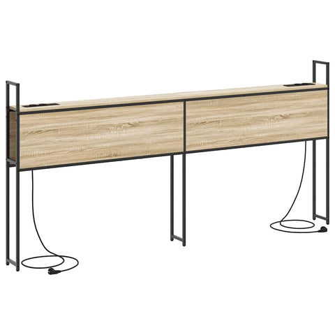 vidaXL Storage Headboard with Charging Station Sonoma oak 200 cm