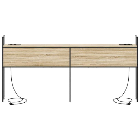 vidaXL Storage Headboard with Charging Station Sonoma oak 200 cm