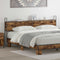 vidaXL Storage Headboard with Charging Station Smoked oak 200 cm