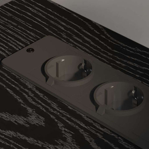 vidaXL Office Cabinet with Charging Station Black oak 61 x 46 x 67 cm