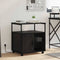 vidaXL Office Cabinet with Charging Station Black oak 61 x 46 x 67 cm