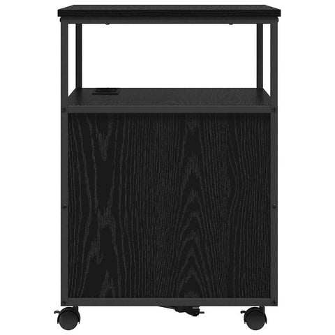 vidaXL Office Cabinet with Charging Station Black oak 61 x 46 x 67 cm