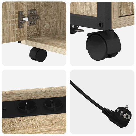 vidaXL Office Cabinet with Charging Station Sonoma oak 61 x 46 x 67 cm