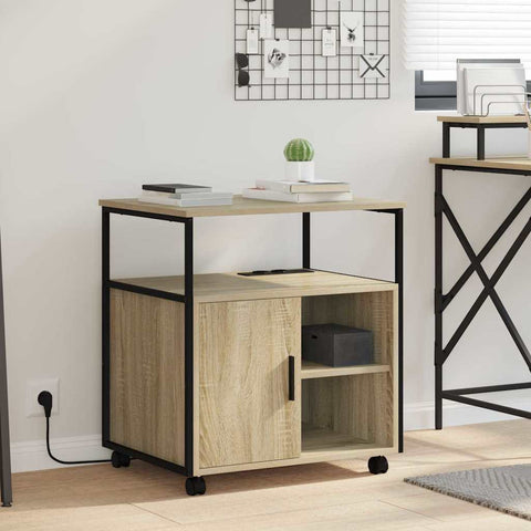 vidaXL Office Cabinet with Charging Station Sonoma oak 61 x 46 x 67 cm