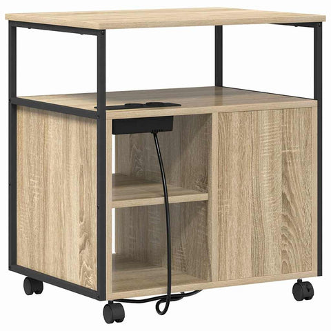 vidaXL Office Cabinet with Charging Station Sonoma oak 61 x 46 x 67 cm