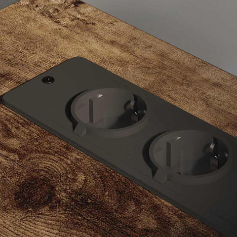 vidaXL Office Cabinet with Charging Station Smoked oak 61 x 46 x 67 cm