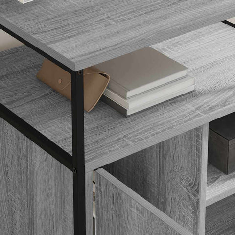 vidaXL Office Cabinet with Charging Station with Wheel Grey sonoma