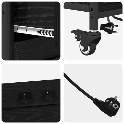 vidaXL Office Cabinet Black oak 76 x 41 x 72 cm Engineered wood