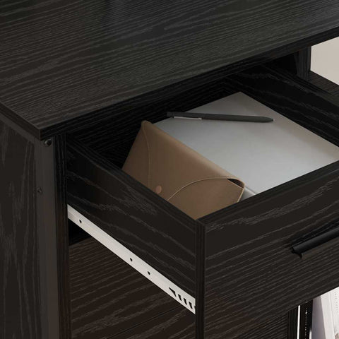 vidaXL Office Cabinet Black oak 76 x 41 x 72 cm Engineered wood