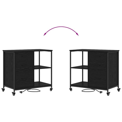 vidaXL Office Cabinet Black oak 76 x 41 x 72 cm Engineered wood