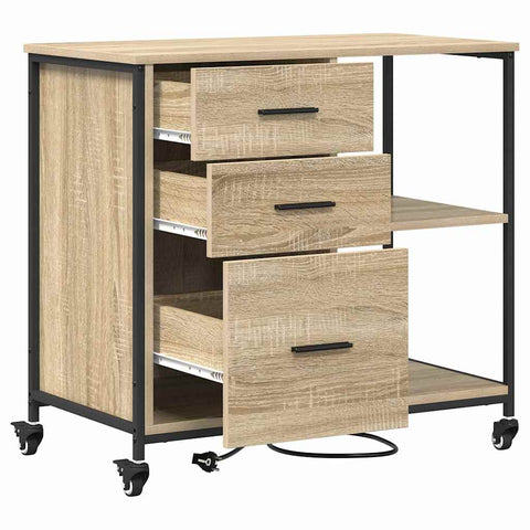 vidaXL Office Cabinet Sonoma oak 76 x 41 x 72 cm Engineered wood