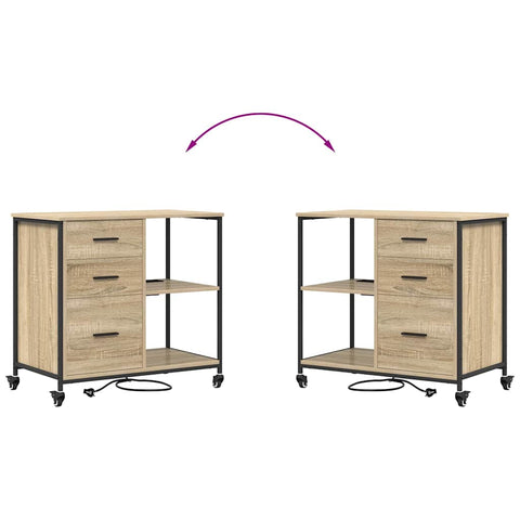 vidaXL Office Cabinet Sonoma oak 76 x 41 x 72 cm Engineered wood