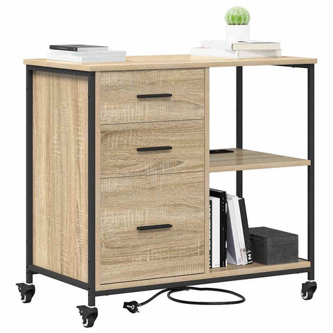 vidaXL Office Cabinet Sonoma oak 76 x 41 x 72 cm Engineered wood