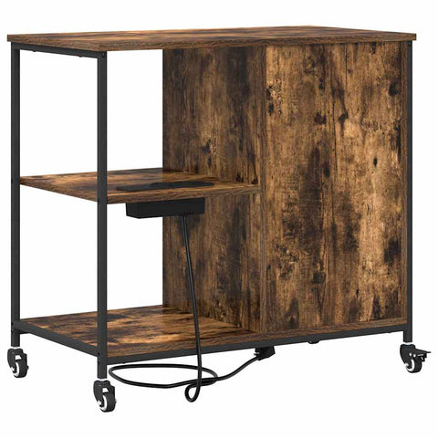 vidaXL Office Cabinet Smoked oak 76 x 41 x 72 cm Engineered wood