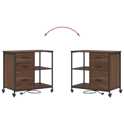 vidaXL Office Cabinet Brown oak 76 x 41 x 72 cm Engineered wood