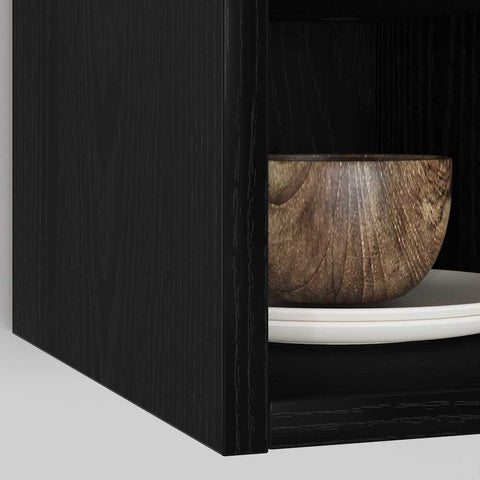 vidaXL Hanging cabinet with Shelf Riga Black oak 20 x 29.5 x 60 cm