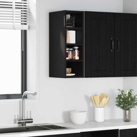vidaXL Hanging cabinet with Shelf Riga Black oak 20 x 29.5 x 60 cm
