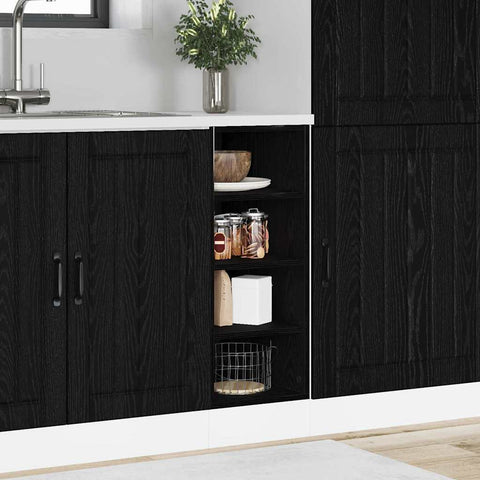 vidaXL Kitchen Base Cabinet Riga Black oak 30 x 44.5 x 81.5 cm