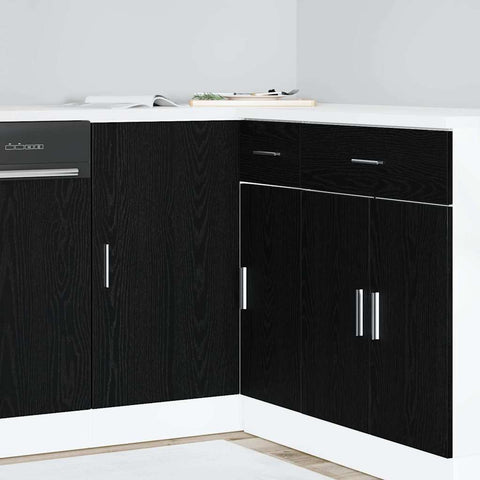 vidaXL Kitchen Corner Base Cabinet Riga Black oak 86 x 46 x 81.5 cm