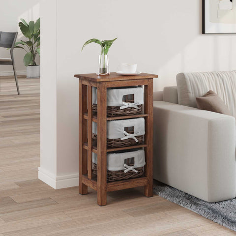 vidaXL Side Table Brown Solid Mahogany wood