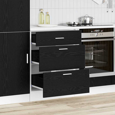 vidaXL Kitchen Base Cabinet Riga Black Oak 60 x 46 x 81.5 cm