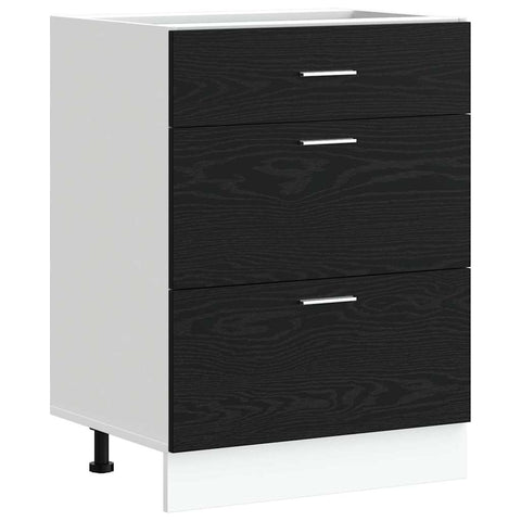 vidaXL Kitchen Base Cabinet Riga Black Oak 60 x 46 x 81.5 cm