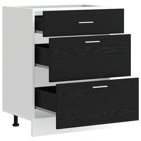 vidaXL Kitchen Base Cabinet Riga Black Oak 60 x 46 x 81.5 cm