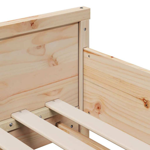 vidaXL Bed Frame with Mattress Brown 80 x 200 cm Solid pine wood