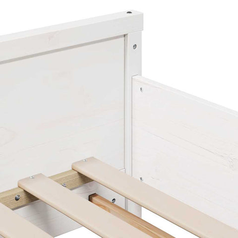 vidaXL Bed Frame with Mattress White 80 x 200 cm Solid pine wood