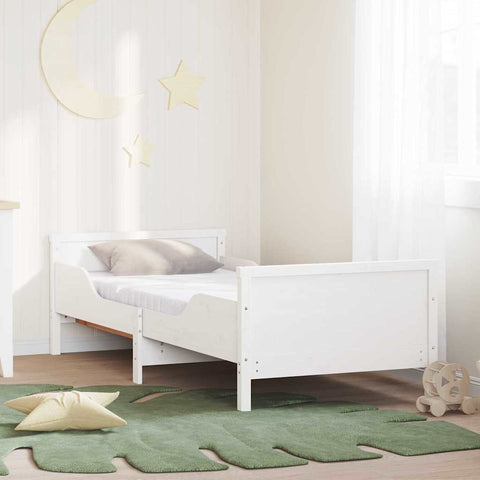 vidaXL Bed Frame with Mattress White 80 x 200 cm Solid pine wood