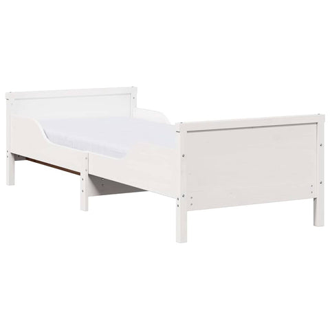 vidaXL Bed Frame with Mattress White 80 x 200 cm Solid pine wood