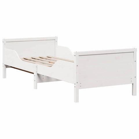 vidaXL Bed Frame with Mattress White 80 x 200 cm Solid pine wood