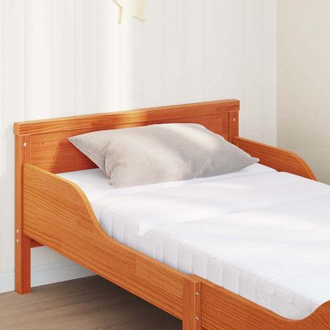 vidaXL Bed Frame with Mattress Wax brown 80 x 200 cm Solid pine wood