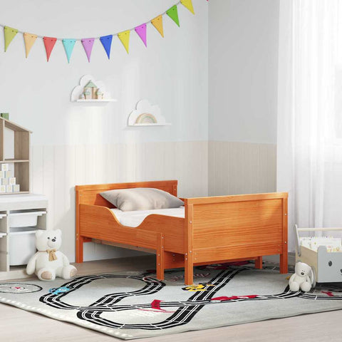 vidaXL Bed Frame with Mattress Wax brown 80 x 200 cm Solid pine wood