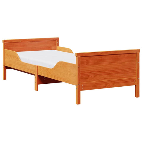 vidaXL Bed Frame with Mattress Wax brown 80 x 200 cm Solid pine wood