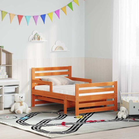 vidaXL Bed Frame with Mattress with Headboard Wax brown 80 x 200 cm