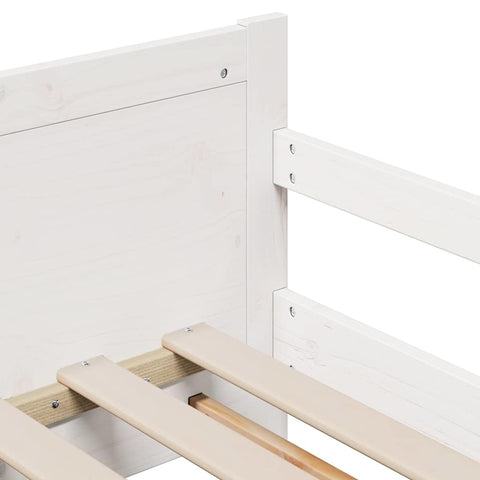 vidaXL Bed Frame with Mattress with Headboard White 80 x 200 cm