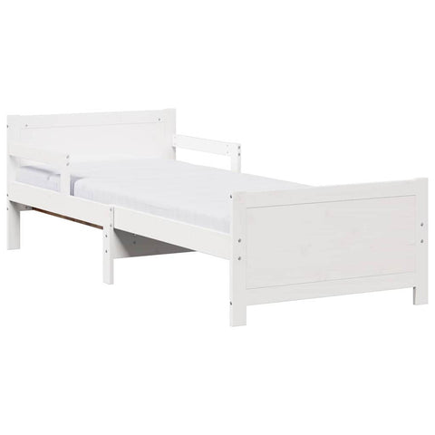 vidaXL Bed Frame with Mattress with Headboard White 80 x 200 cm