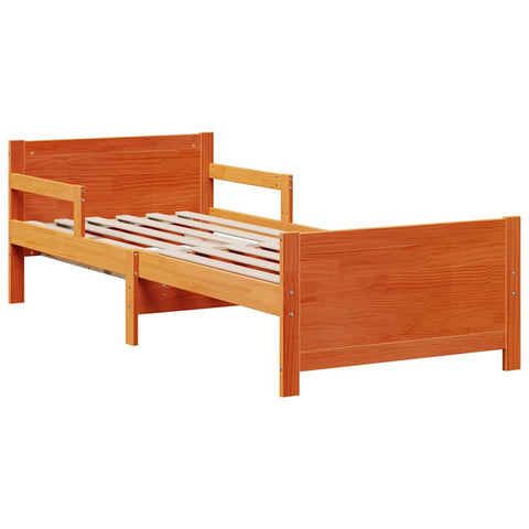 vidaXL Bed Frame with Mattress with Headboard Wax brown 80 x 200 cm