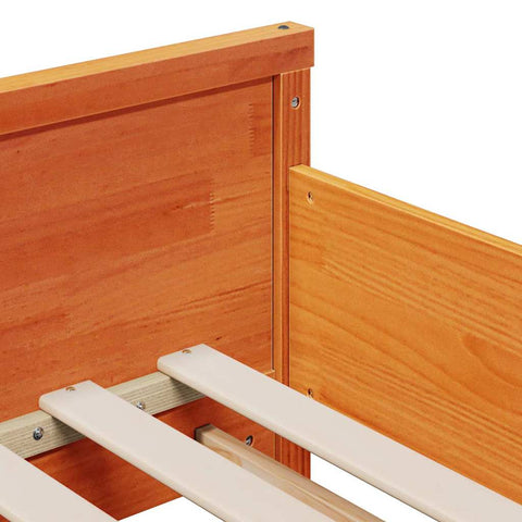 vidaXL Bed Frame with Mattress with Headboard Wax brown 80 x 200 cm