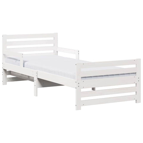 vidaXL Bed Frame with Mattress with Headboard White 80 x 200 cm