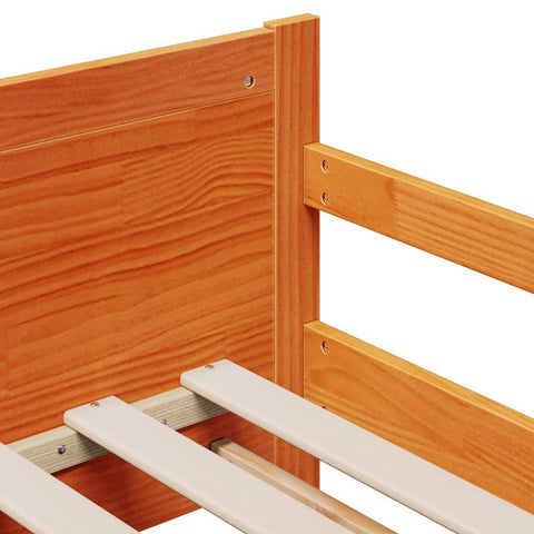 vidaXL Bed Frame with Mattress with Headboard Wax brown 80 x 200 cm