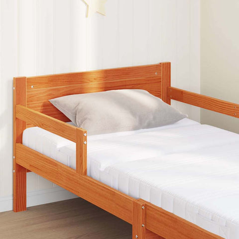 vidaXL Bed Frame with Mattress with Headboard Wax brown 80 x 200 cm