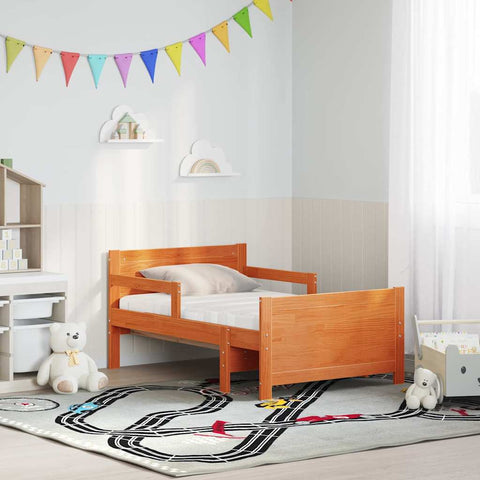 vidaXL Bed Frame with Mattress with Headboard Wax brown 80 x 200 cm