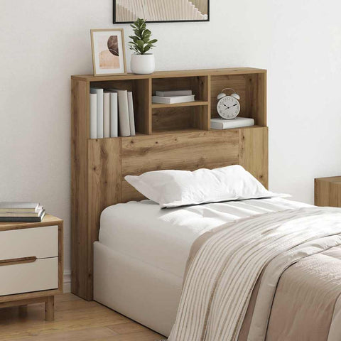 vidaXL Headboard Cabinet with Shelf Artisan oak Engineered wood