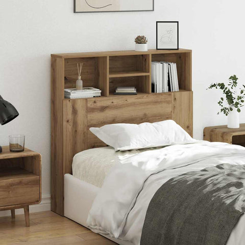 vidaXL Headboard Cabinet with Shelf Artisan oak Engineered wood