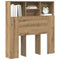 vidaXL Headboard Cabinet with Shelf Artisan oak Engineered wood