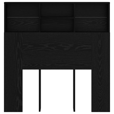 vidaXL Headboard Cabinet with Shelf Black oak Engineered wood