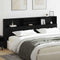 vidaXL Headboard Cabinet Black oak 220 x 19 x 101.5 cm Engineered Wood